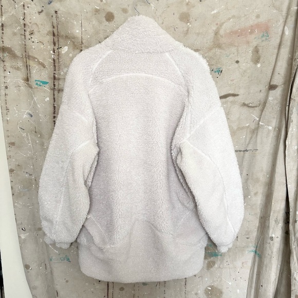 Lululemon Long Textured Fleece Jacket, White Opal - Picture 4 of 5
